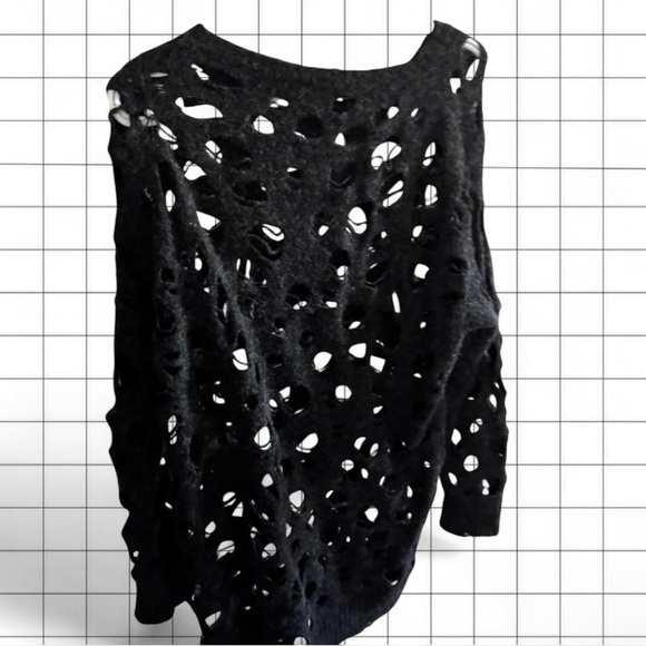 Diesel Grey Ripped Distressed Sweater | - Picture 4 of 8